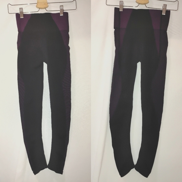 Spanx Seamless Leggings‎ Tights Black Purple Medium M Look at me Now - Picture 1 of 9